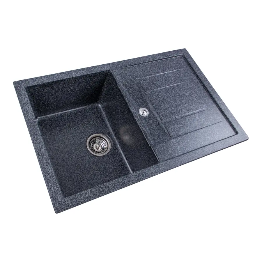 Гранітна мийка для кухні Platinum 7850 TROYA матова Графіт