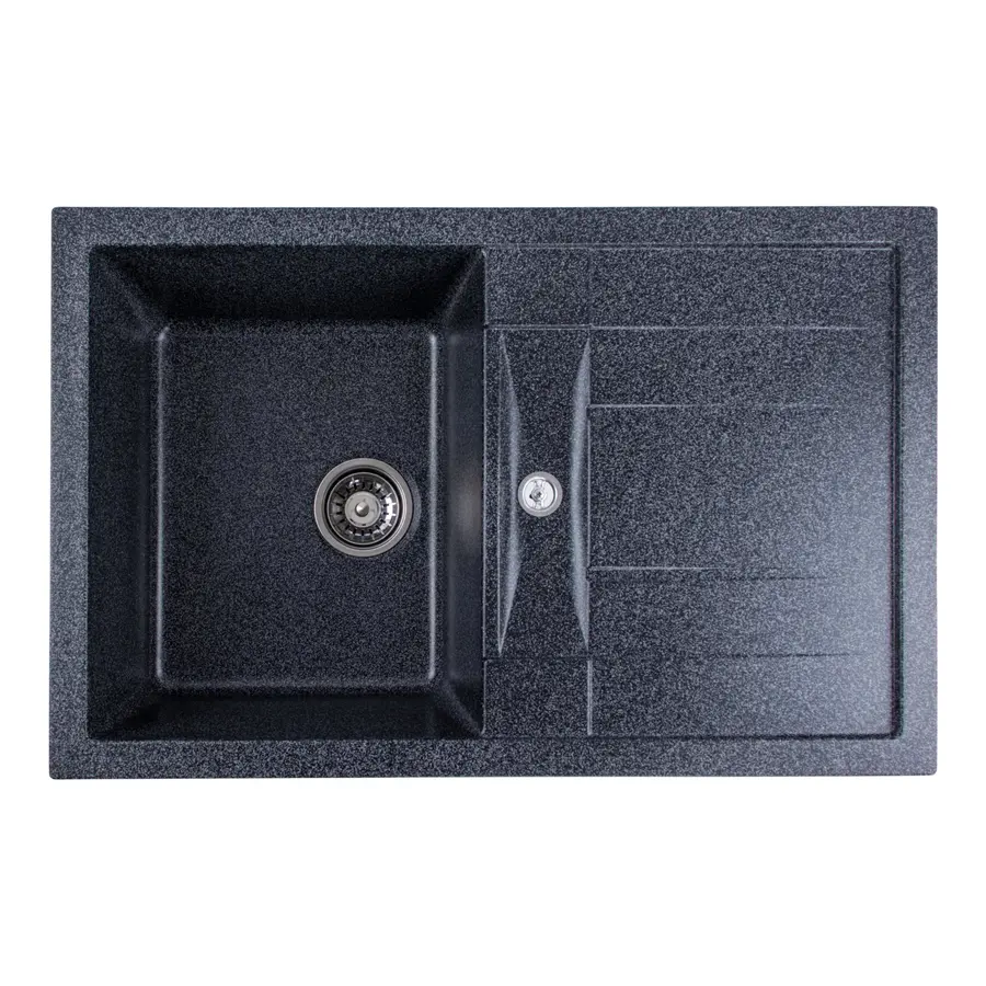 Гранітна мийка для кухні Platinum 7850 TROYA матова Графіт