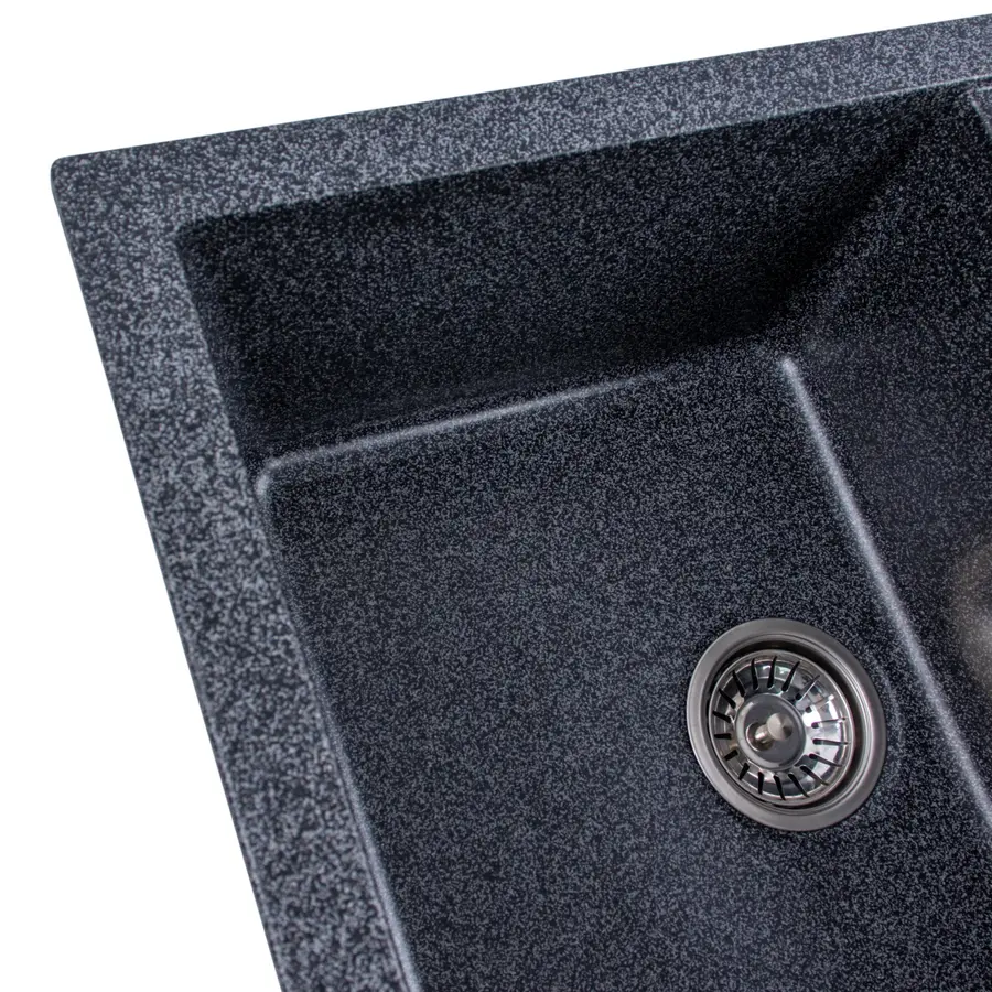 Гранітна мийка для кухні Platinum 7850 TROYA матова Графіт