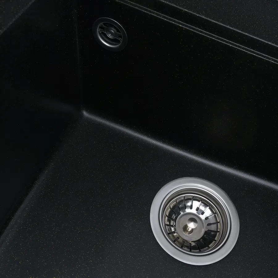 Гранітна мийка для кухні Platinum 5149 FIESTA матова Чорна GOLD