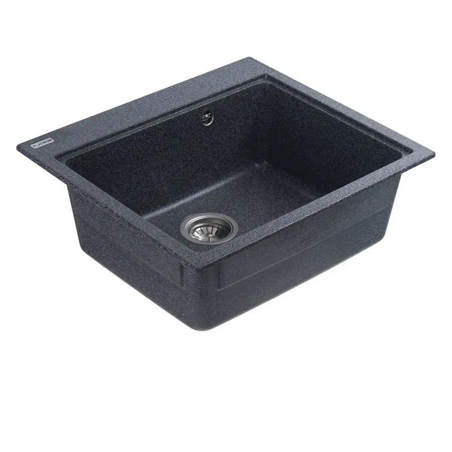 Гранітна мийка для кухні Platinum 5852 VESTA матова Графіт