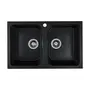 Гранітна мийка для кухні Platinum 7648W TWIN глянець Чорна GOLD