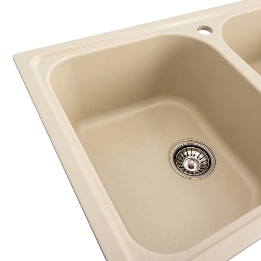 Гранітна мийка для кухні Platinum 7950 Equatoria глянець Айворі