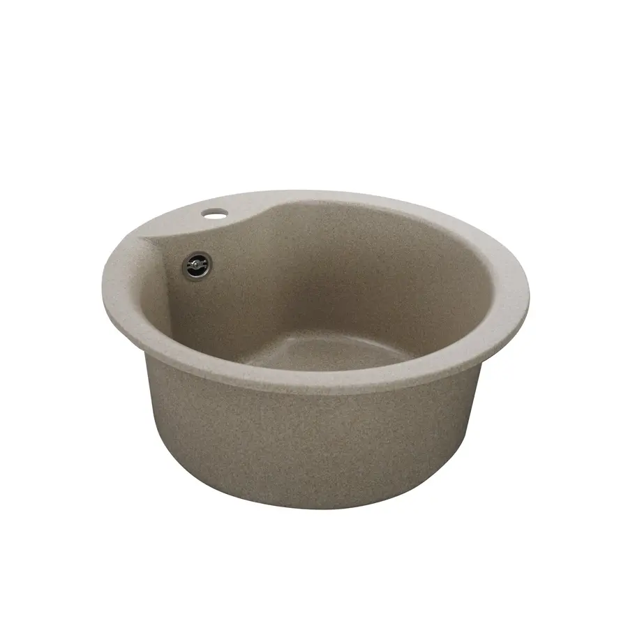 Гранітна мийка для кухні Platinum 480 TURAS матова Айворі