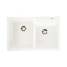 Гранітна мийка для кухні Platinum 7850 HARMONY матова Білосніжна