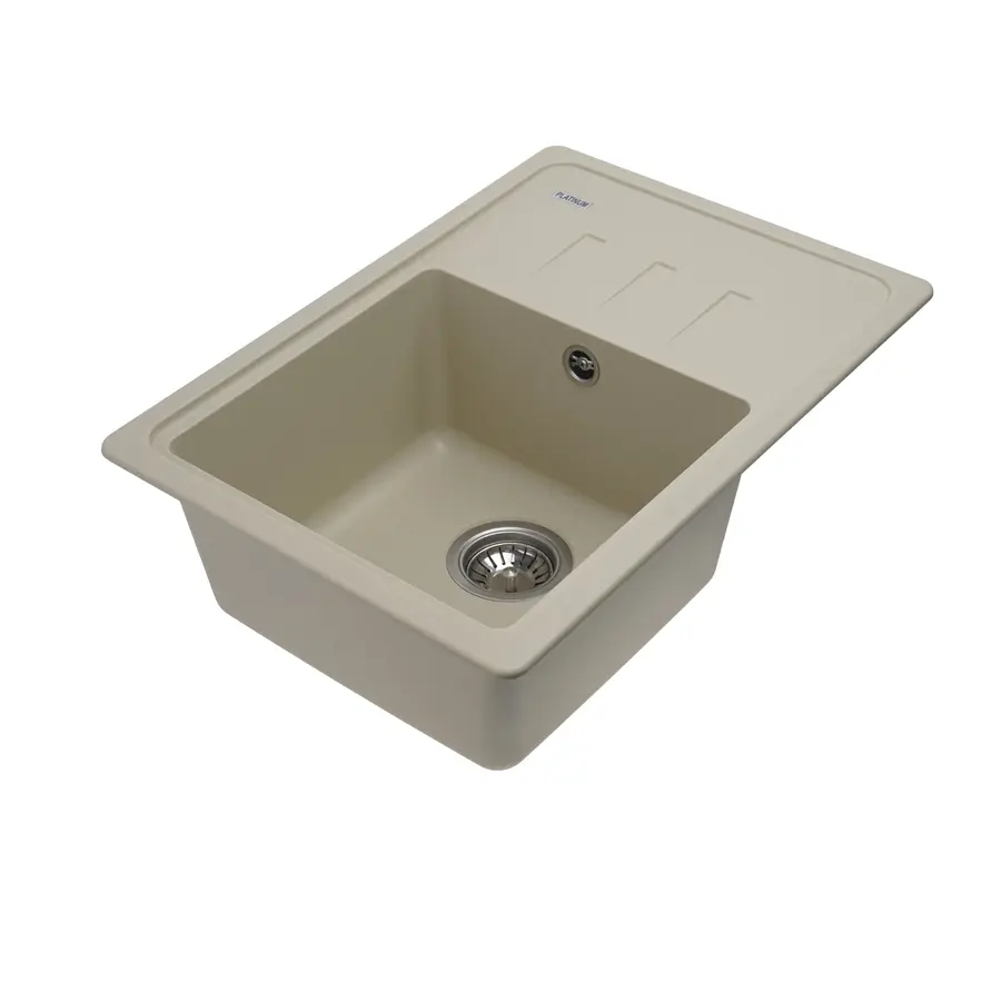 Гранітна мийка для кухні Platinum 6243 LIANA матова Айворі