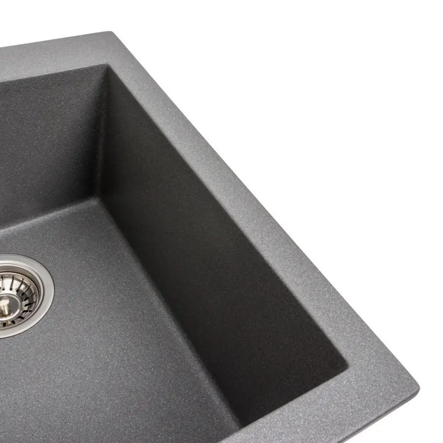 Гранітна мийка для кухні Platinum 4150 SOKIL матова (сірий мусон)
