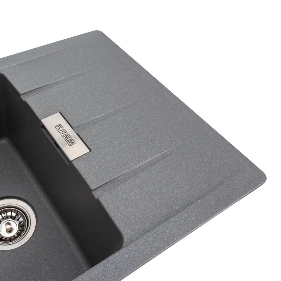 Гранітна мийка для кухні Platinum 7850 ROMA матова Сірий мусон