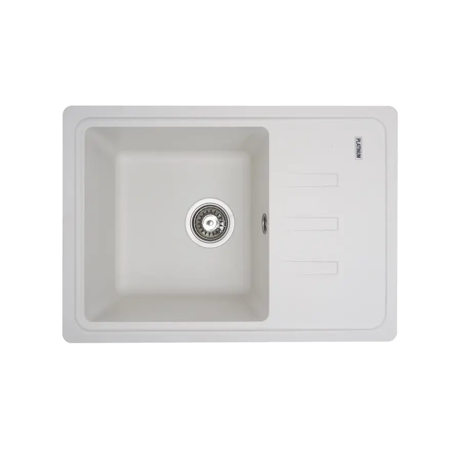 Гранітна мийка для кухні Platinum 6243 LIANA матова Біла
