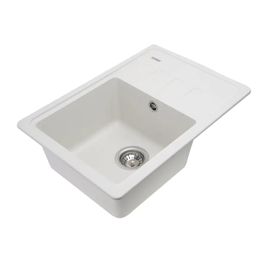 Гранітна мийка для кухні Platinum 6243 LIANA матова Біла