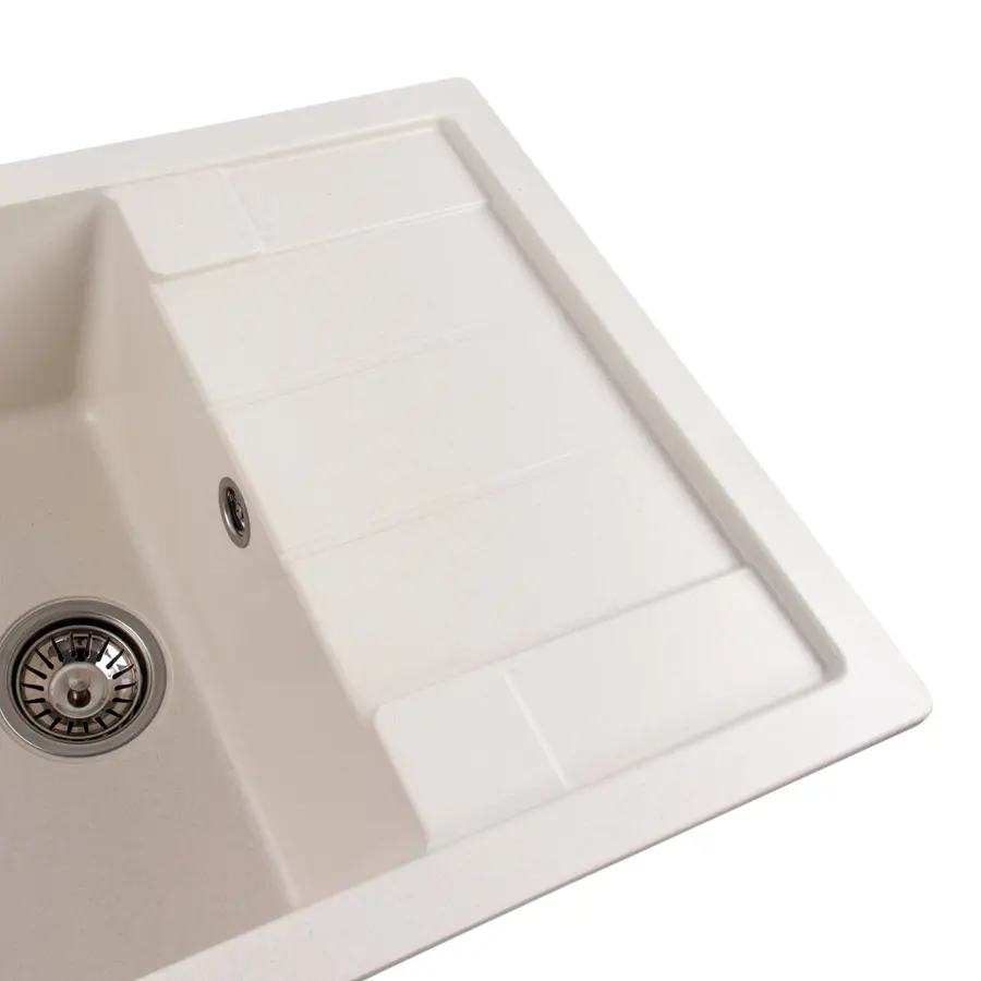 Гранітна мийка для кухні Platinum 6550 INTENSO матова Біла