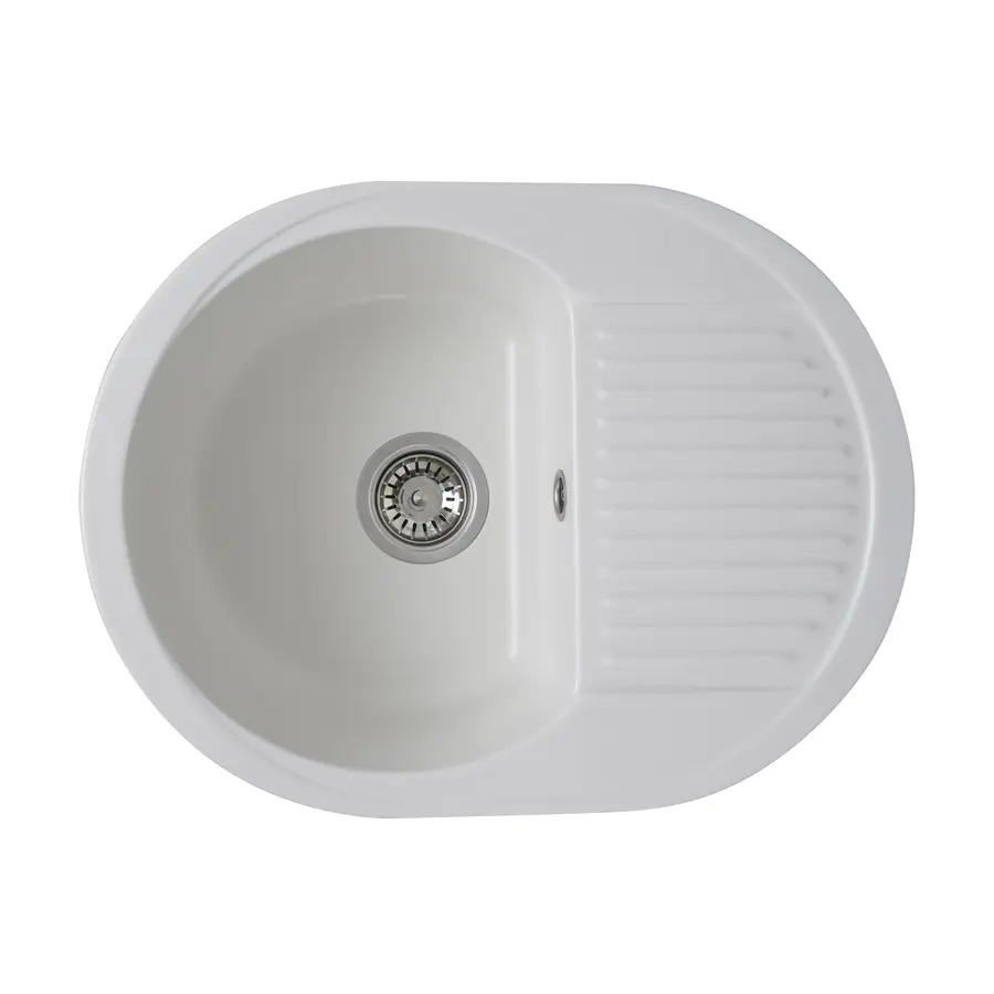 Гранітна мийка для кухні Platinum 6247 BORA глянець Білосніжна