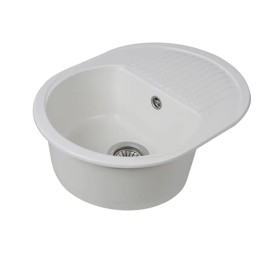 Гранітна мийка для кухні Platinum 6247 BORA глянець Білосніжна