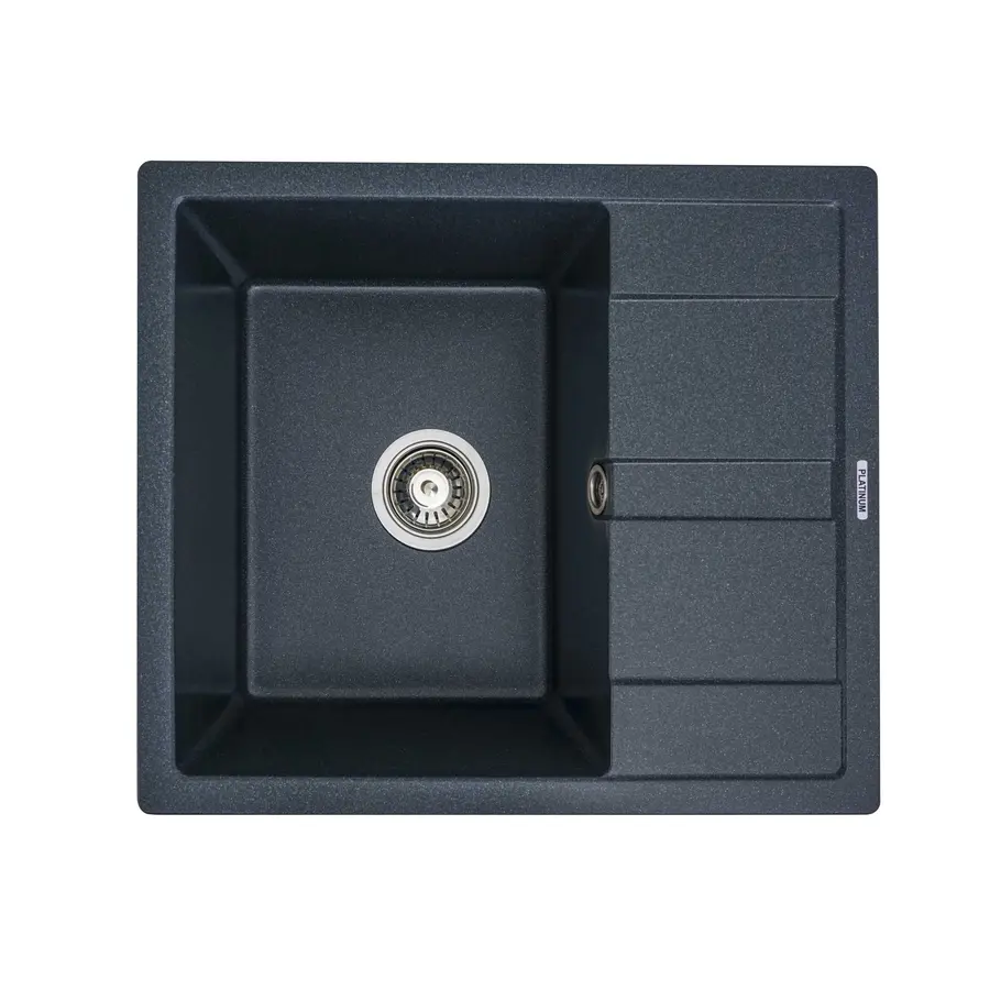 Гранітна мийка для кухні Platinum 5851 ARIA матова Антрацит