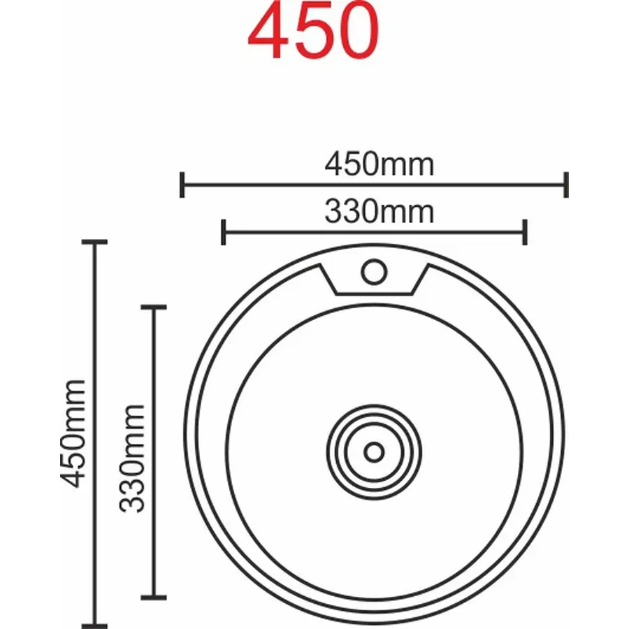 Кухонна мийка з нержавіючої сталі Platinum ДЕКОР 450 (0,6/170 мм)