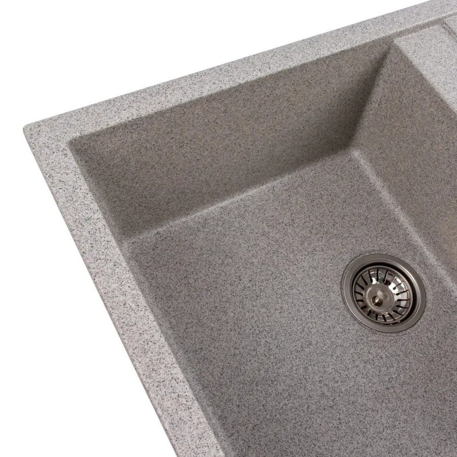 Гранітна мийка для кухні Platinum 7950 Selena матова Сіра