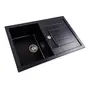 Гранітна мийка для кухні Platinum 7850 TROYA матова Чорна