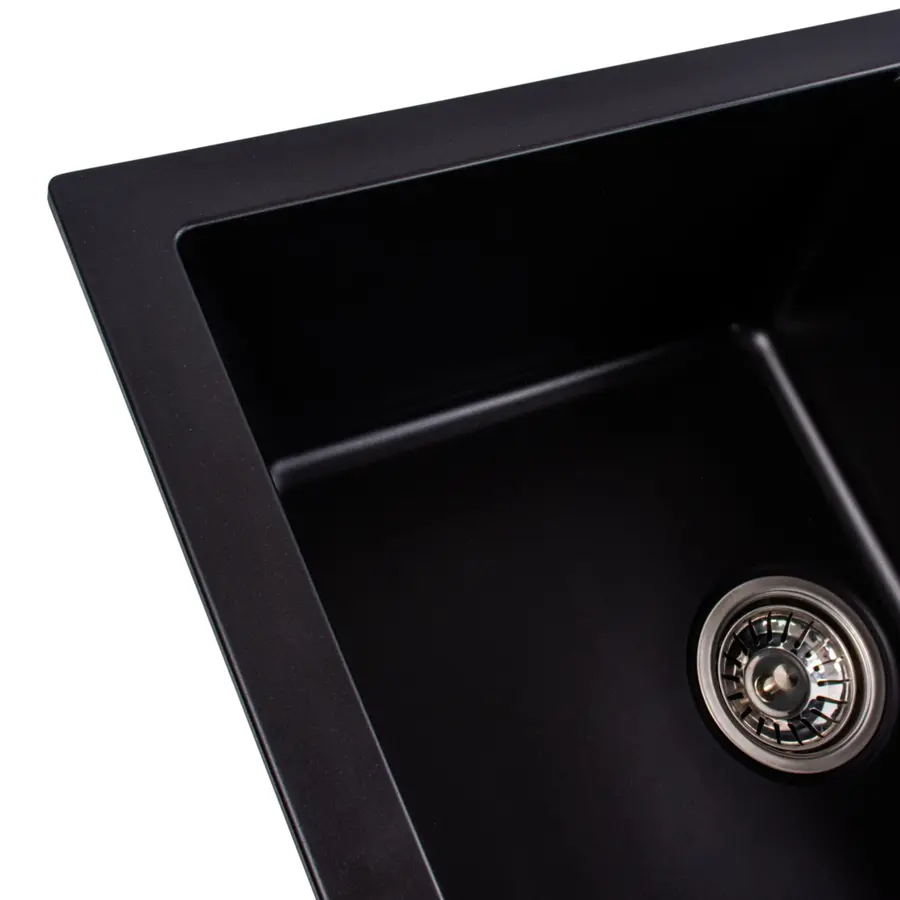 Гранітна мийка для кухні Platinum 7850 TROYA матова Чорна