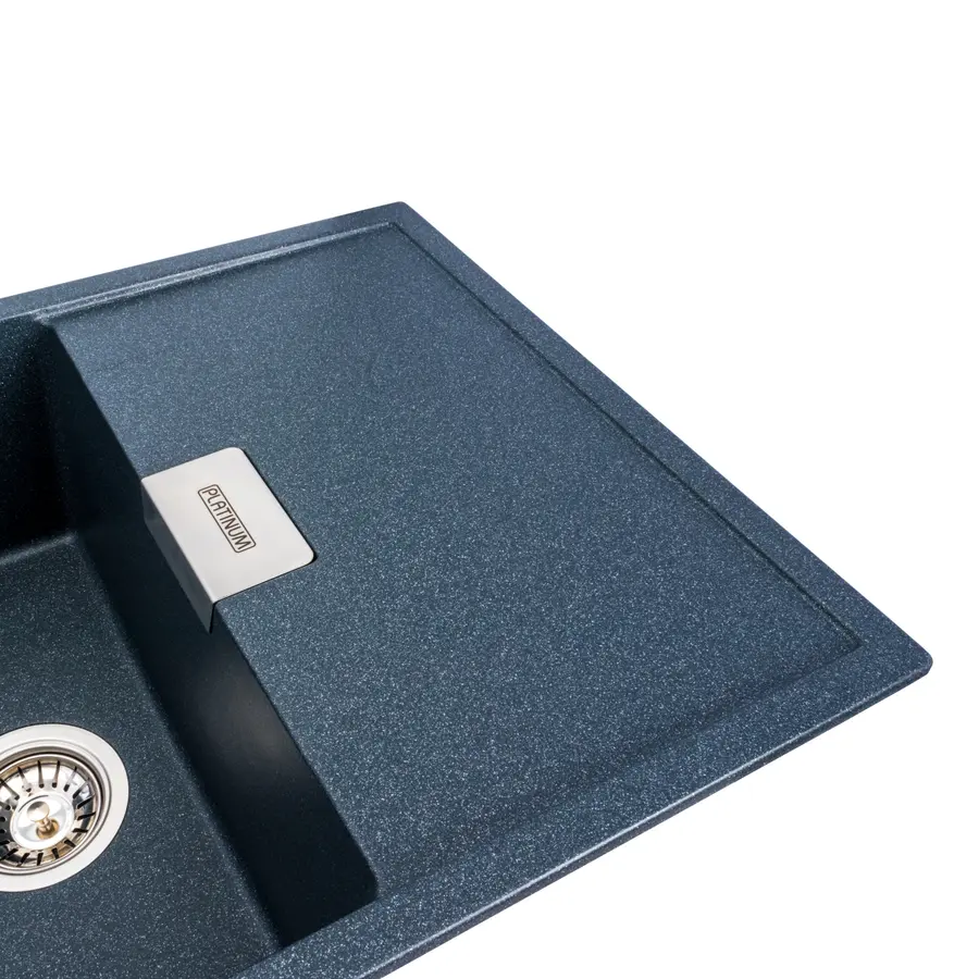 Гранітна мийка для кухні Platinum 8650 DIAMOND матова (антрацит)