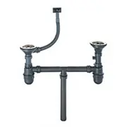 Євросифон подвійний для мийок з нержавіючої сталі VALESO