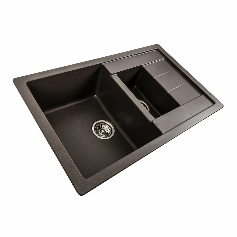 Гранітна мийка для кухні Platinum 7850W TOSKANA матова Темна скеля