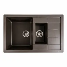Гранітна мийка для кухні Platinum 7850W TOSKANA матова Темна скеля