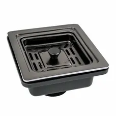 Верхня квадратна частина сифону під мийку Handmade (PVD чорна)