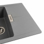 Гранітна мийка для кухні Platinum 6250 ZIRKONE матовий Сірий металік