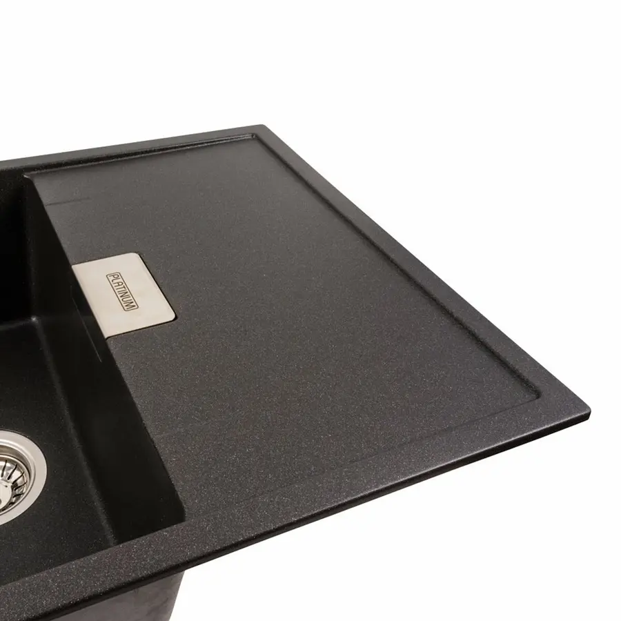 Гранітна мийка для кухні Platinum 8650 DIAMOND матовий Моріон