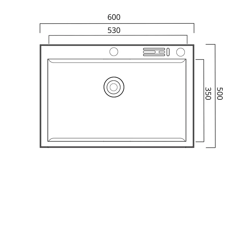 Кухонная мойка нержавейка 60х50 Platinum Handmade с подставкой для ножей (сифон круглый, 3,0/0,8)