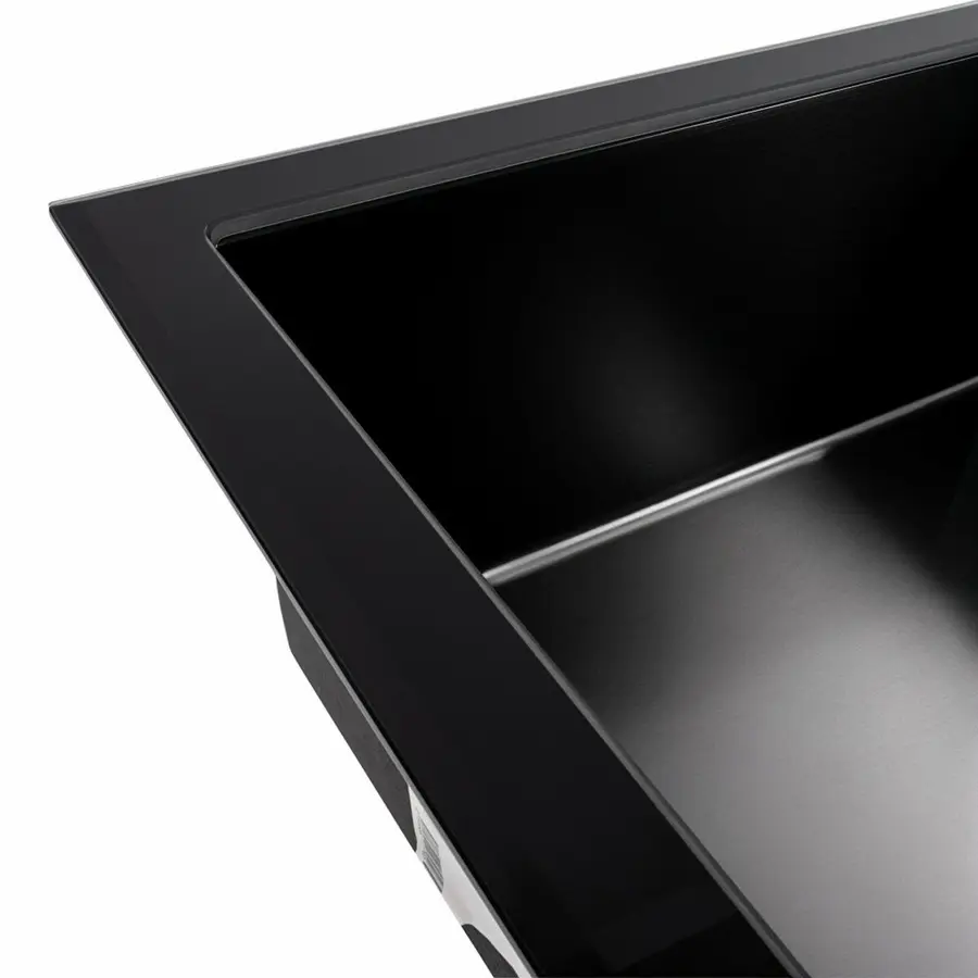 Кухонна мийка скляна CM 78*50 PVD Platinum Handmade чорна