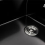Кухонна мийка скляна CM 78*50 PVD Platinum Handmade чорна