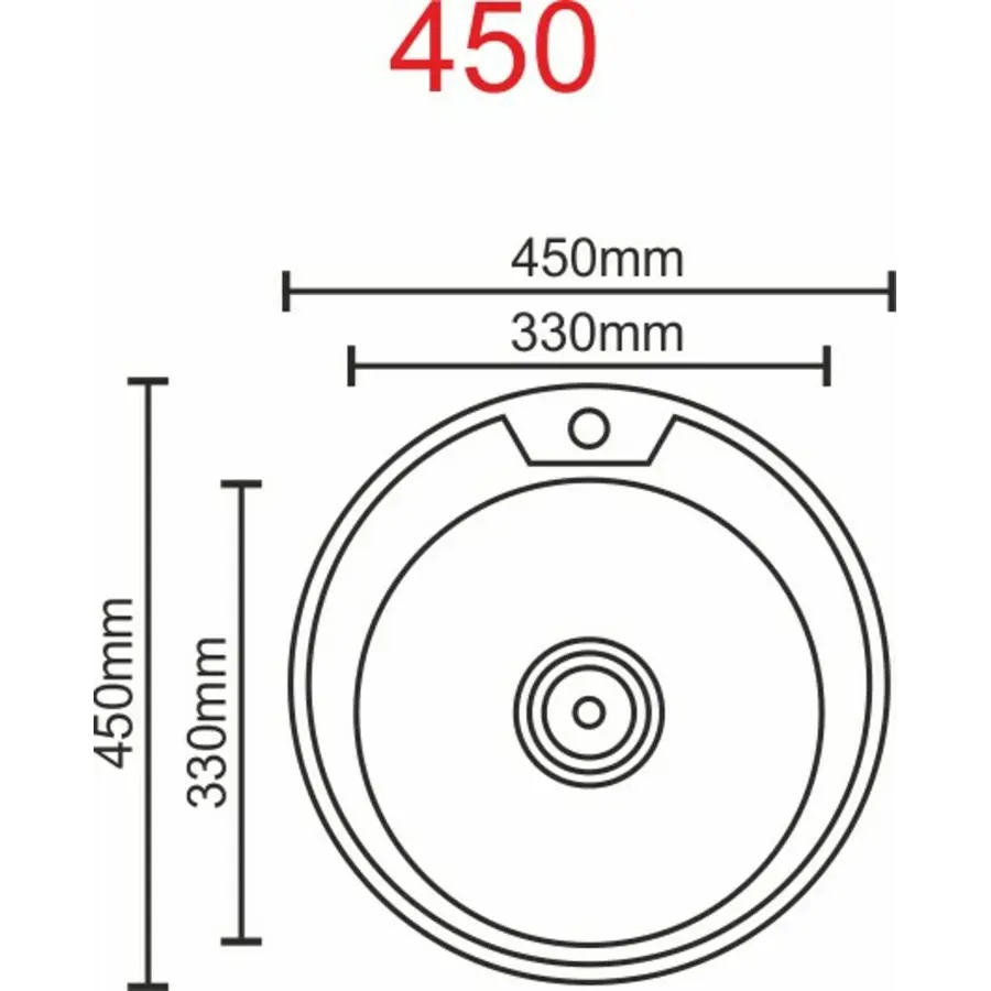 Кухонна мийка з нержавіючої сталі Valeso ДЕКОР 450 (0,6/170 мм)