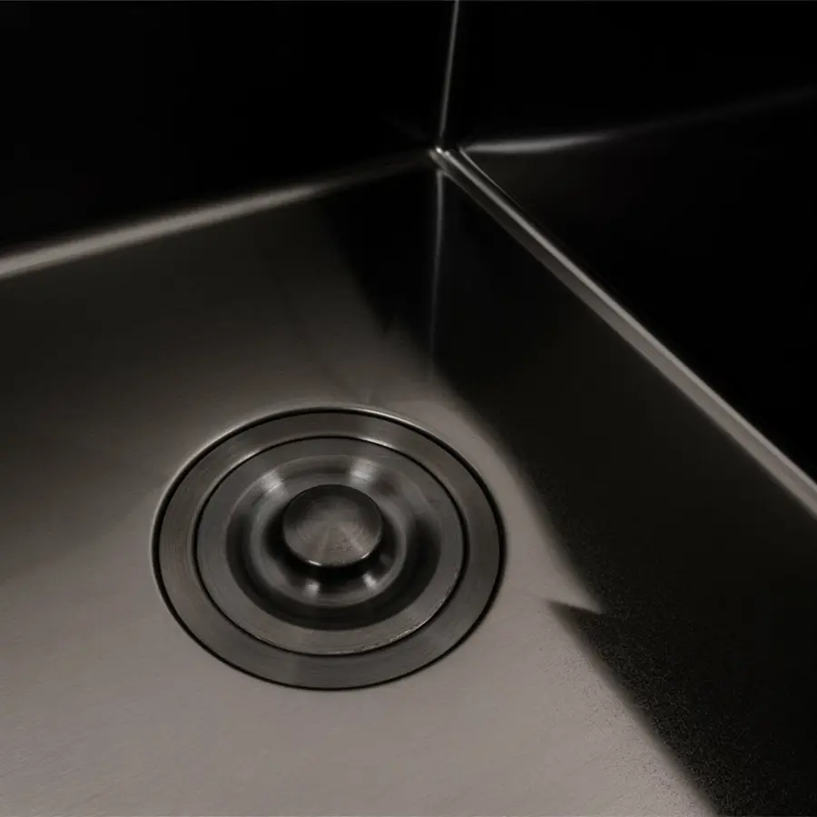 Кухонна мийка CM 58*48 R чорна PVD VALESO Handmade (круглий сифон 3,0/0,8)
