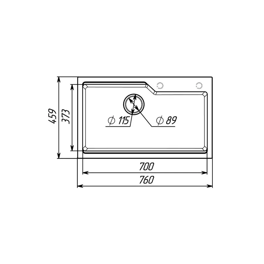 Гранитная мойка для кухни VALESO NIKA 7545 матовая Топаз