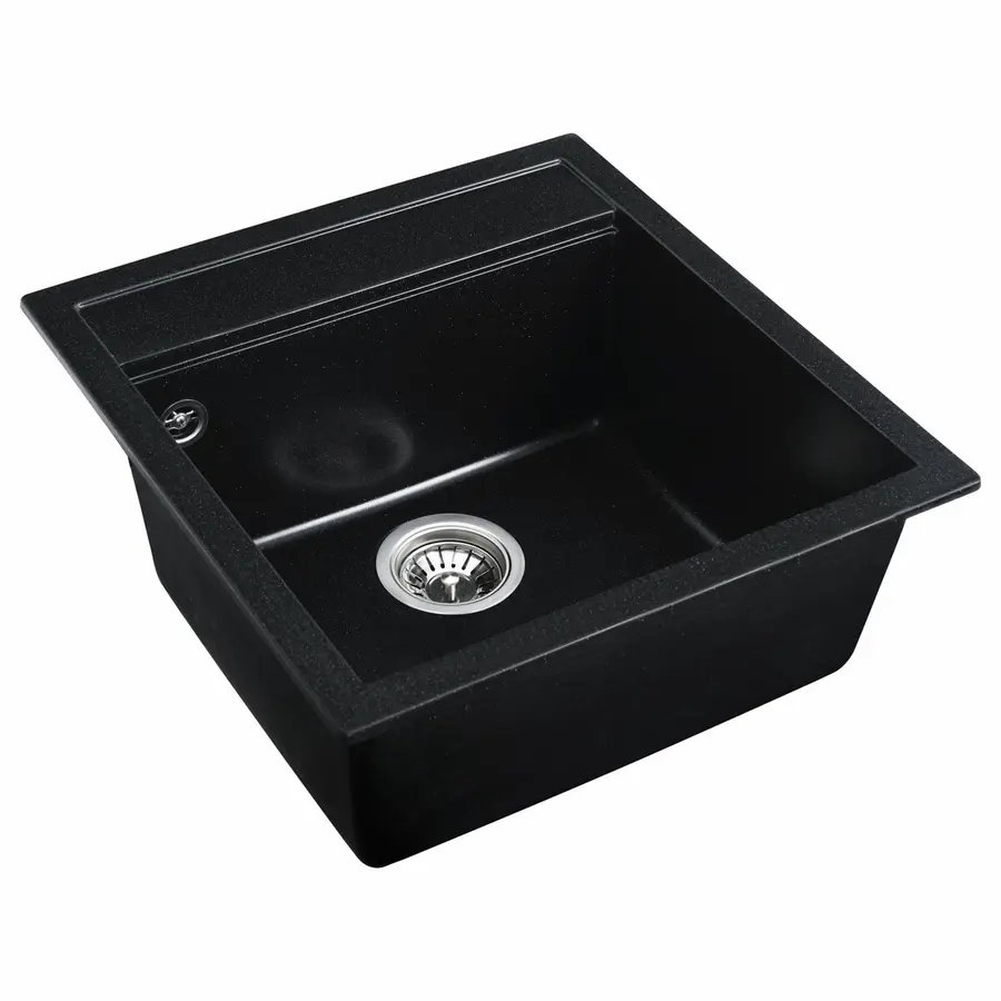 Гранітна мийка для кухні VALESO FIESTA 5149 матова Чорний металік