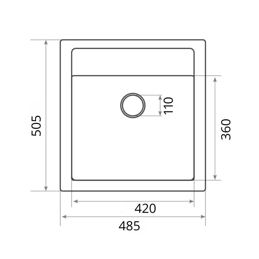 Гранітна мийка для кухні VALESO FIESTA 5149 матова Чорний металік