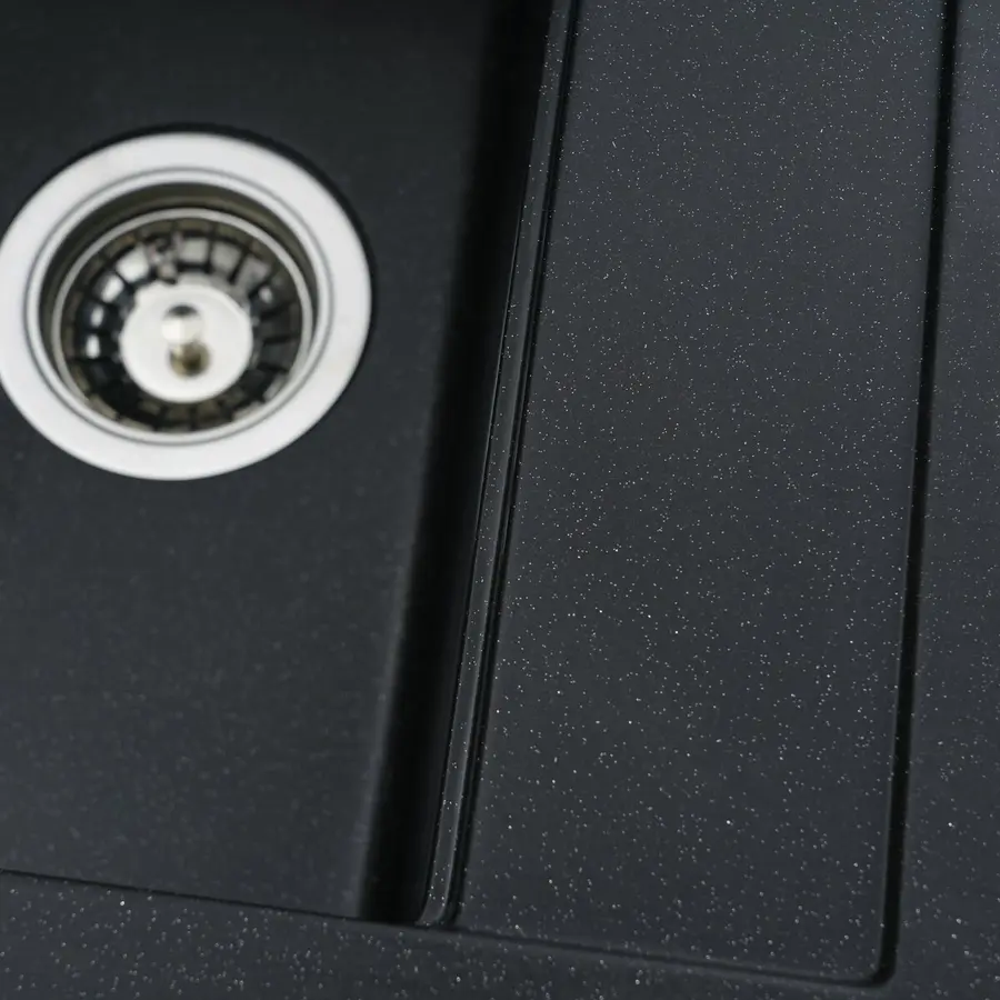 Гранітна мийка для кухні VALESO FIESTA 5149 матова Чорний металік