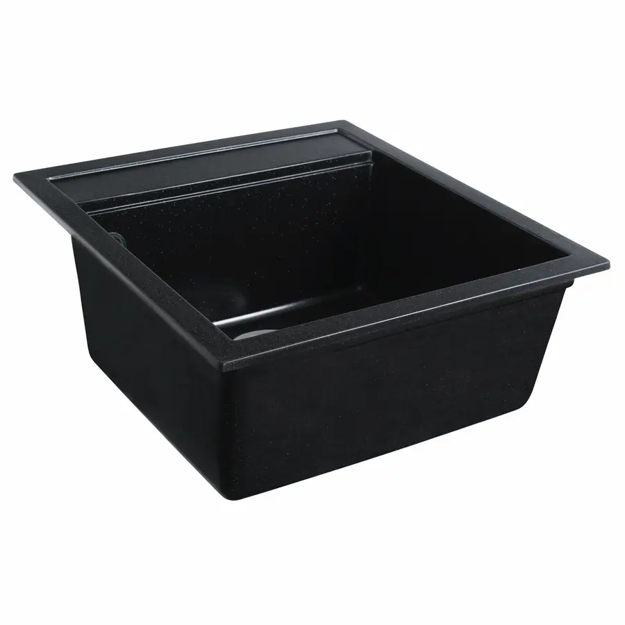 Гранітна мийка для кухні VALESO FIESTA 5149 матова Чорний металік