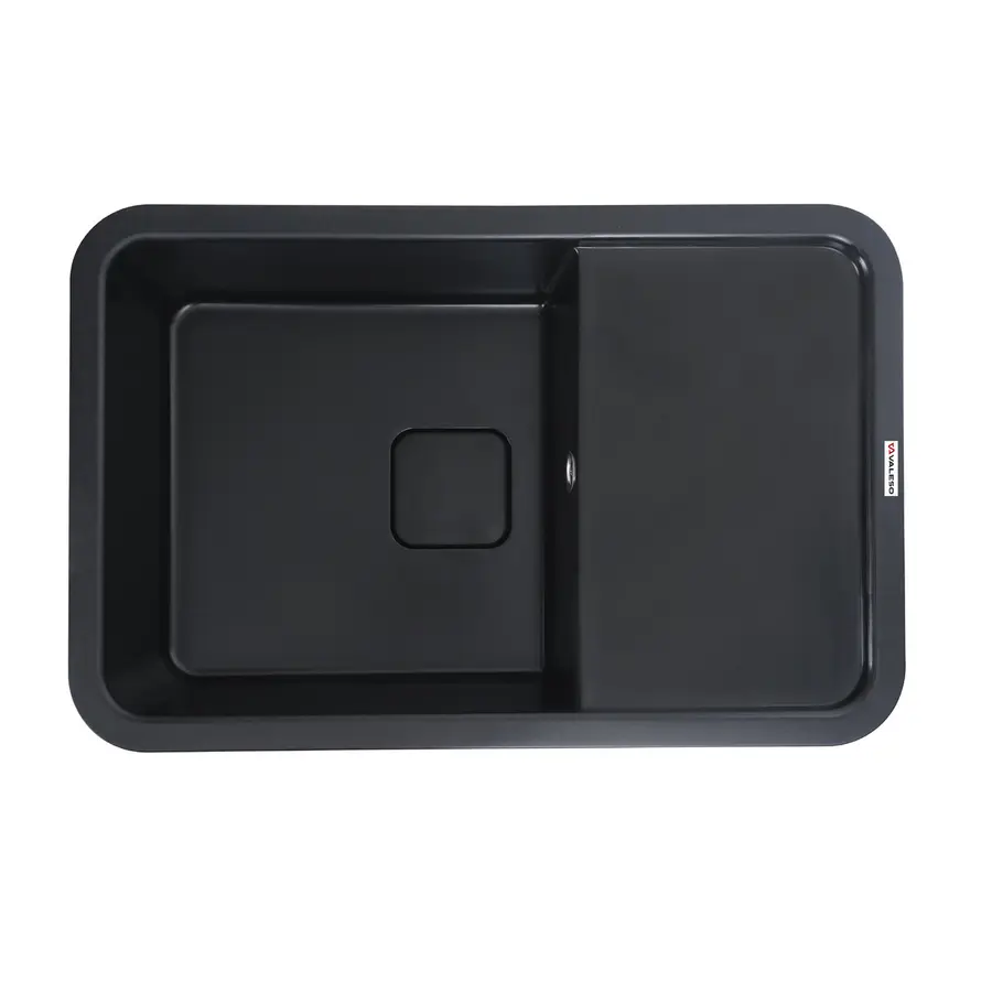 Гранітна мийка для кухні VALESO CUBE 7850 матова Чорна