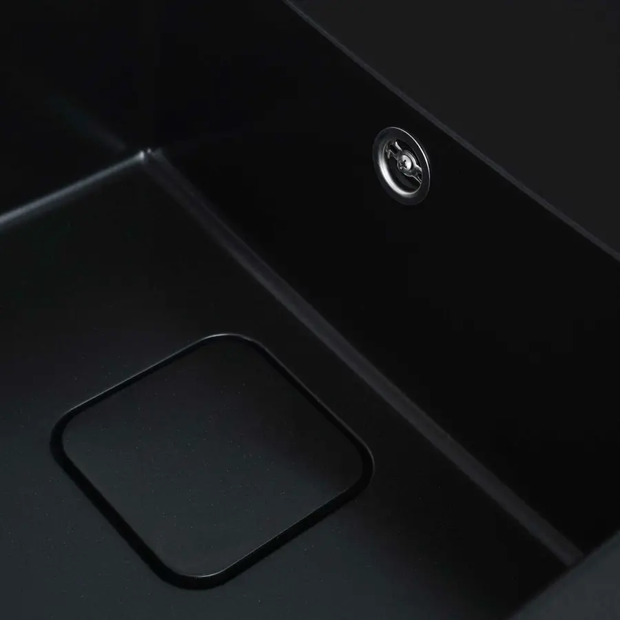 Гранітна мийка для кухні VALESO CUBE 7850 матова Чорна