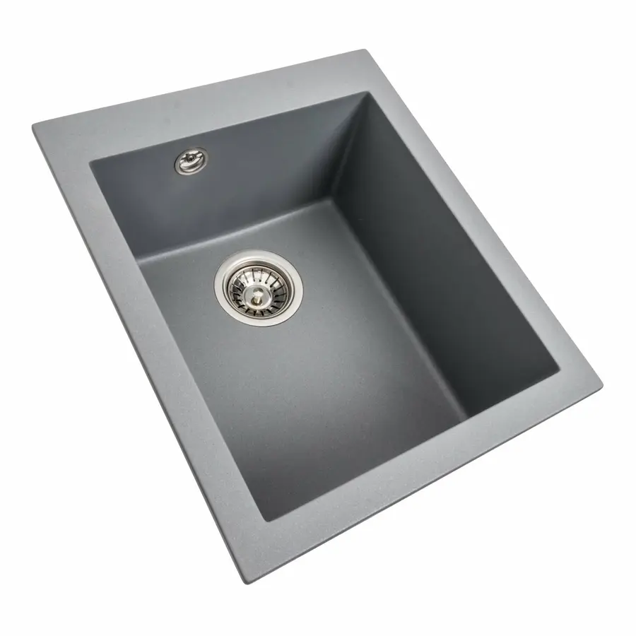 Гранітна мийка для кухні VALESO SOKIL 4150 матова Сірий металік