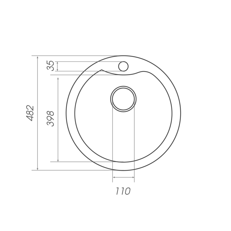 Гранітна мийка для кухні VALESO TURAS 480 матова Пісок