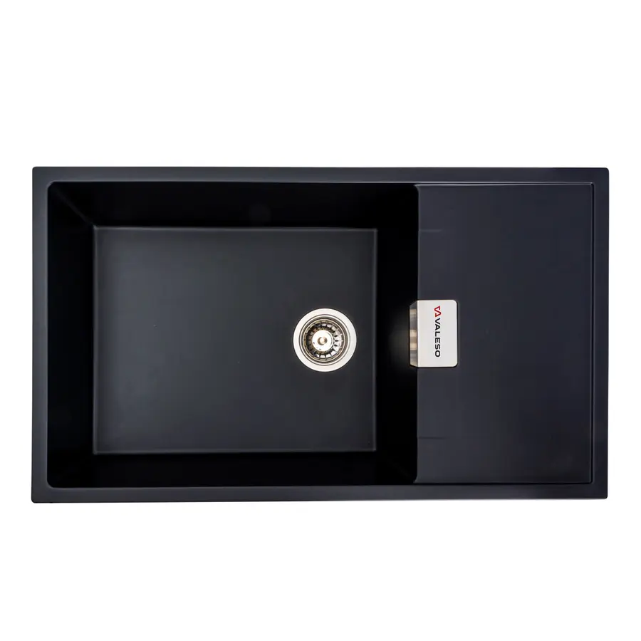Гранитная мойка для кухни VALESO DIAMOND 8650 матовая Черный металлик