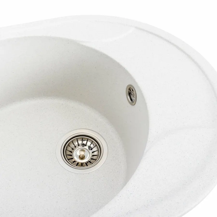 Гранітна мийка для кухні VALESO ONYX 5847 матова Біла в крапку