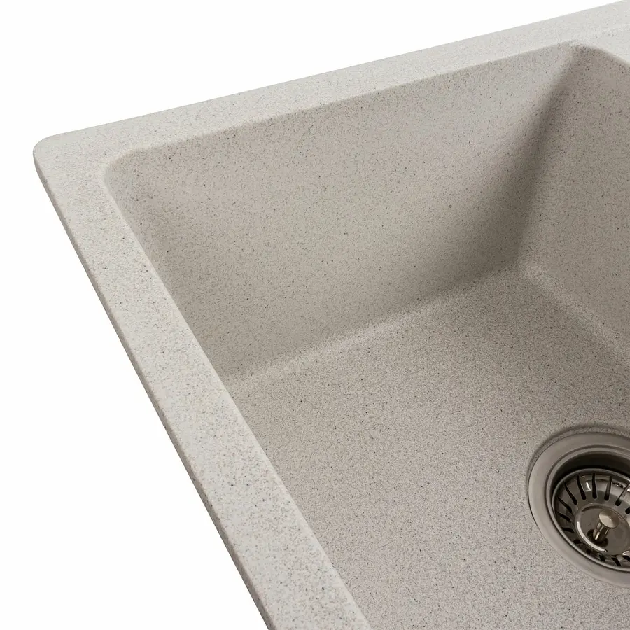 Гранитная мойка для кухни VALESO ZIRKONE 6250 матовая Белая в точку