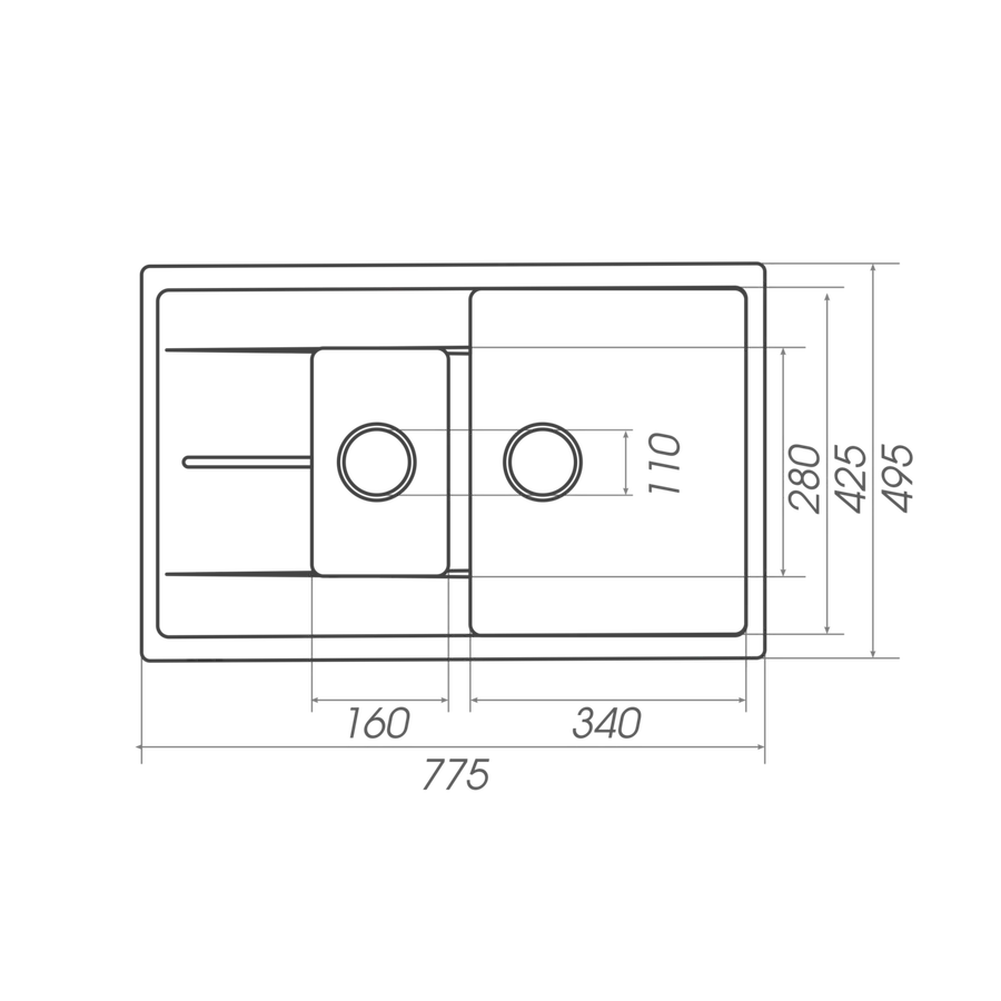 Гранитная мойка для кухни VALESO TOSKANA 7850W матовая Карамель