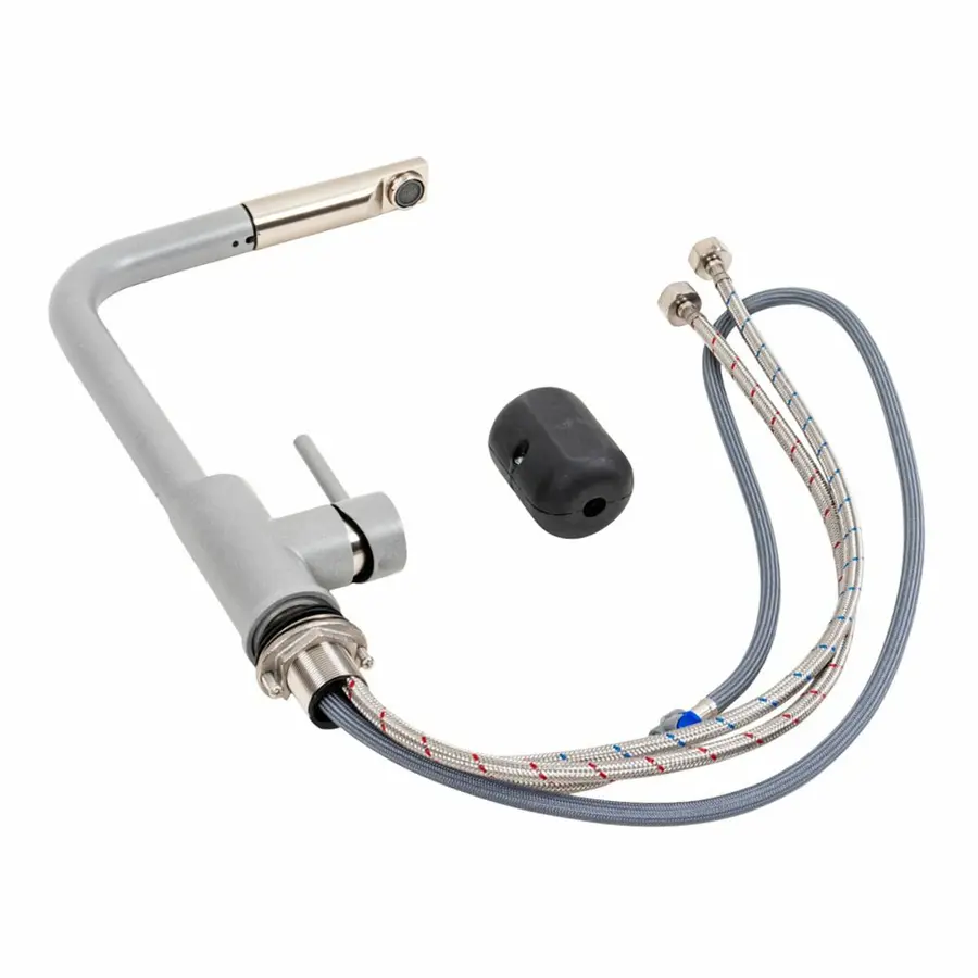 Кухонний змішувач з висувною лійкою VALESO Q411B Сірий металік