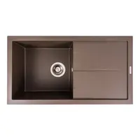 Гранітна мийка для кухні VALESO SOLID 7843 матова Темна скеля