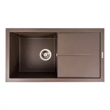 Гранітна мийка для кухні VALESO SOLID 7843 матова Темна скеля